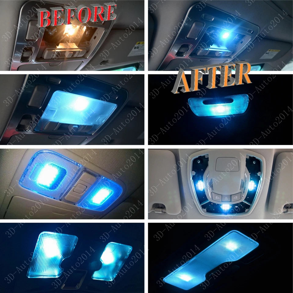 18pcs LED ICE Blue Light Interior Package Kit for Cadillac Escalade ESV 2014 - Image 4 of 4
