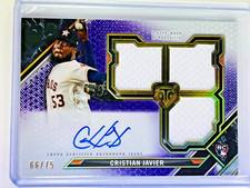 2021 Topps Triple Threads Amethyst Rookie Autograph Cristian Javier /75 Astros