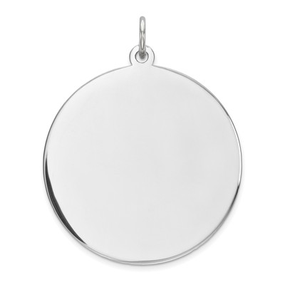 Silver Rhod-plated Eng. Rnd Polish Front/Satin Back Disc Charm QM374/50