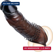 Penis Sleeve, Reusable Penis Extender Super Thick Realistic Textured Sheath Penn
