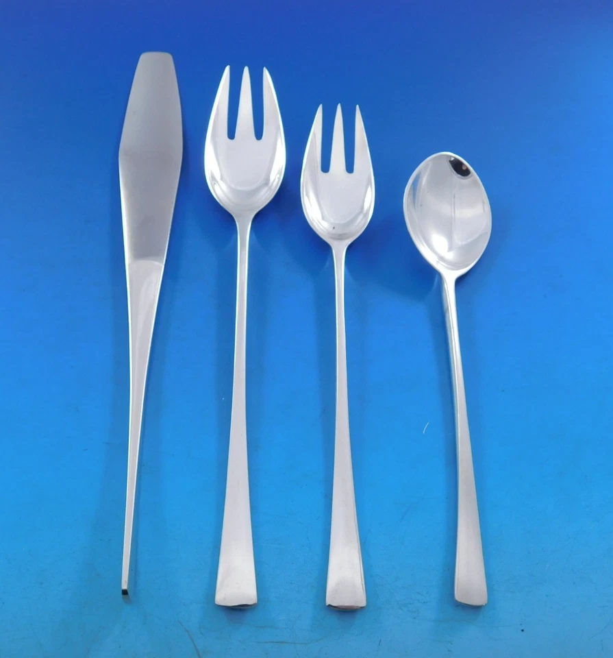 Juego de cubiertos de plata esterlina Tjorn by Dansk 8 servicio 50 piezas Mid-Century Mod Foto 3 de 4