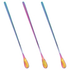 3Pcs Reusable Stainless Steel Small Pet Feeding Spoons for Lizards and Reptiles
