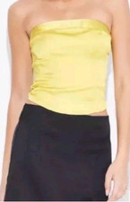 Wild Fable Women's Slim Fit Bustier Tube Top S Satin Sleeveless New W Tags