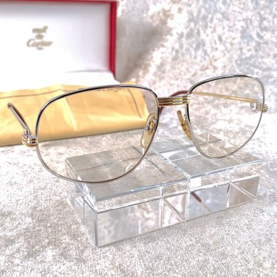 Vintage Cartier Eyeglasses Frame Trinity Silver Demo Lenses 56-16