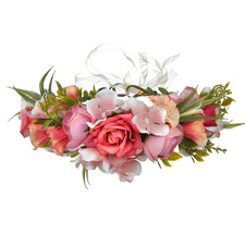 Women Floral Crown Boho Flower Headband Hair Wreath Floral Halo Headpiece with R