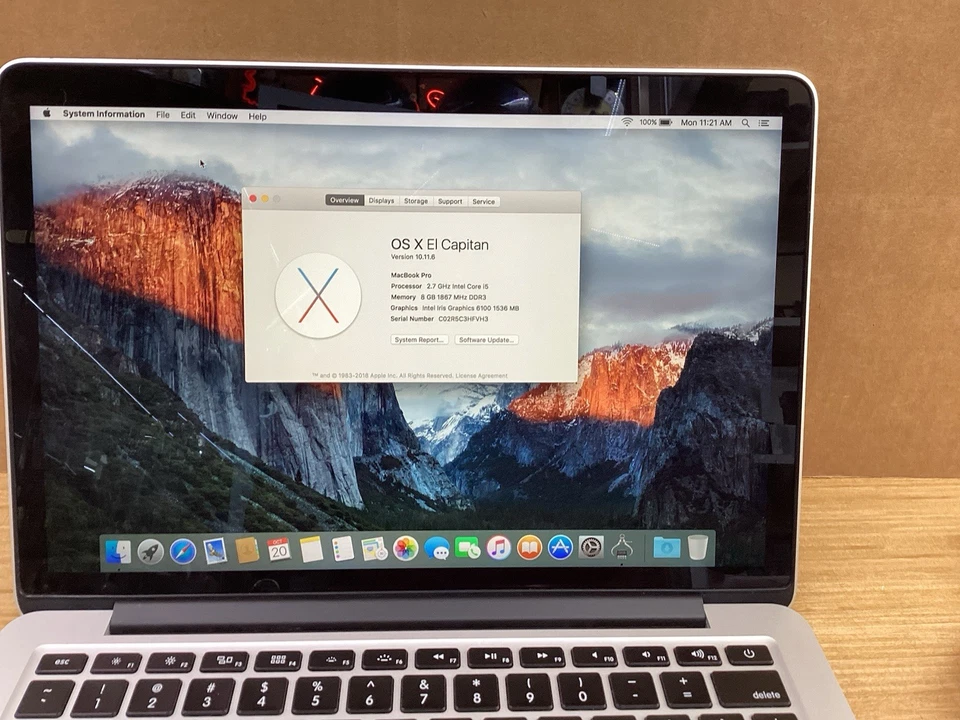 Apple MacBook Pro 13" A1502 (2015) – 8GB / 128GB 🪫Bad battery Please Read - Image 4 of 4