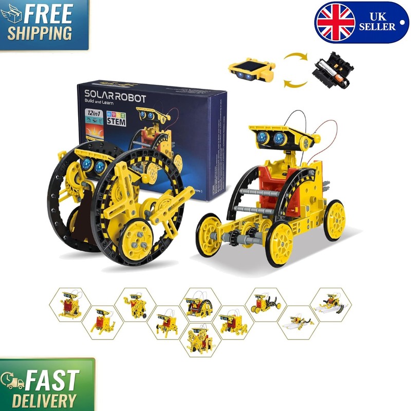 Dual-Powered 12-in-1 Solar Robotics Kit for Ages 8-16 - Engage and Create!