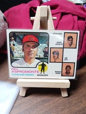 1973 Topps Baseball #449 Cleveland Indians Manager/Coaches Warren Spahn