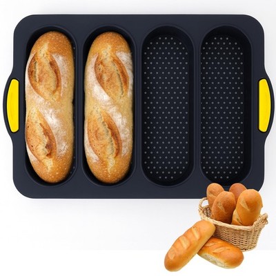 Silicone Baguette Bread Pan Loaf Mold   Sub Bread Roll Pans French Sourdough ...