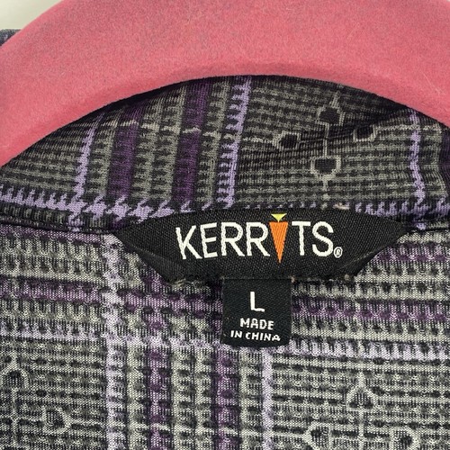 Kerrits Kids Large Ice Fil Lite Long Sleeve Shirt Print Blackberry Eq Plaid - Picture 5 of 10