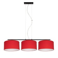 Pendelleuchte Wohnzimmer Stoff Schwarz Rot Weiß 100 Cm E27 HäNgelampe Blendarm
