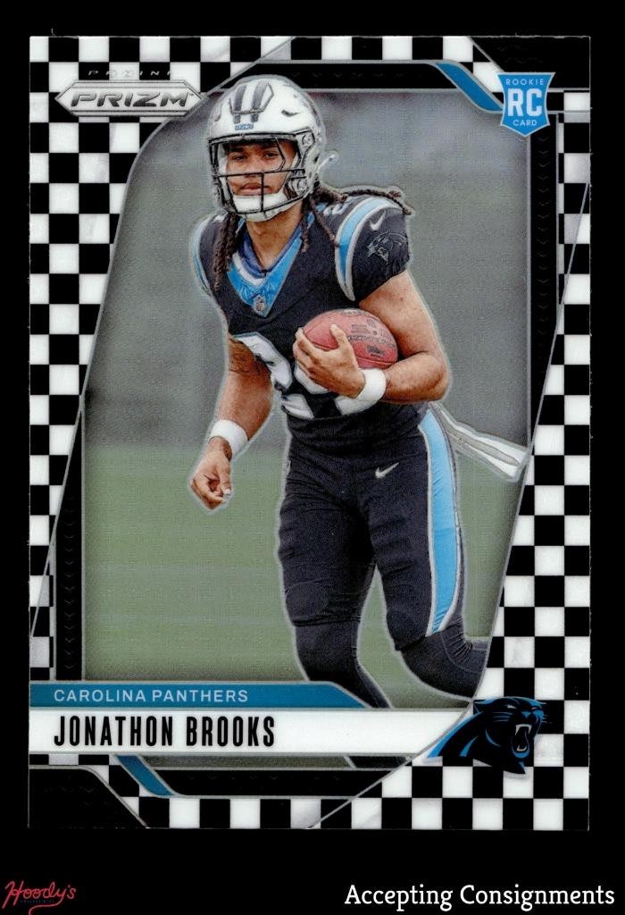 2024 Panini Prizm Prizms Black and White Checker #357 Jonathon Brooks RC Rookie