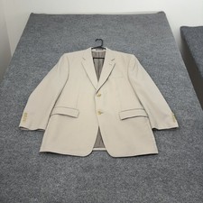 Vintage Ralph Lauren Blazer Mens Tan Wool Two Button Ventless Classic Business