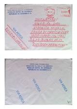 CMI) 2000. COLOMBIA. MECHANICAL POSTAGE. ENVELOPE SENT TO ARGENTINA. FRONT AND B