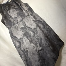 Loft Gray Sheath Dress Women Size 4 Grey Jacquard Sleeveless Work Office Party