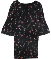 American Living Womens Floral Shift Dress, Black, 10