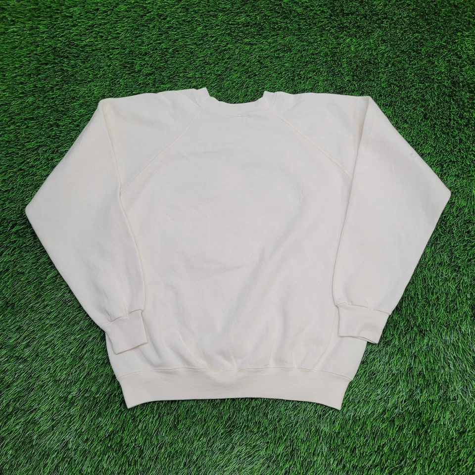 Moletom feminino vintage anos 80 gato bandeira dos EUA grande 20x23 bege - Imagem 2 de 4