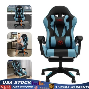 Gaming Chair Ergonomic Gaming Chair for Adults with Footrest & Lumbar Pillow