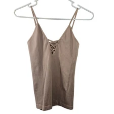 Intimately Free People Blush Beige Ribbed Stretch Cami Tank Top Size M/L