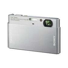 Sony Cybershot DSC-T77 10.1MP Digital Camera 4x Zoom Silver English W/Charger