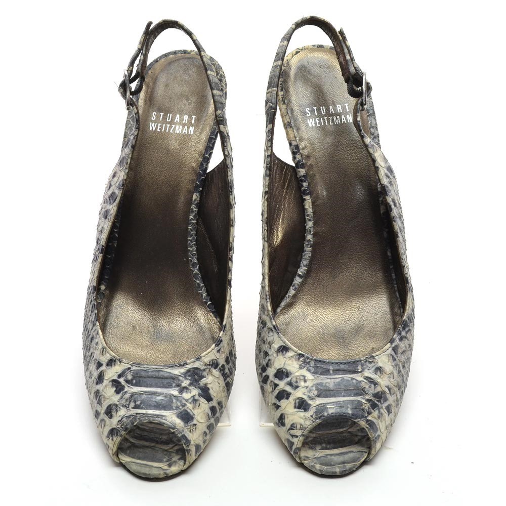 Ladies Stuart Weitzman Python Slingback Pumps 8.5… - image 3