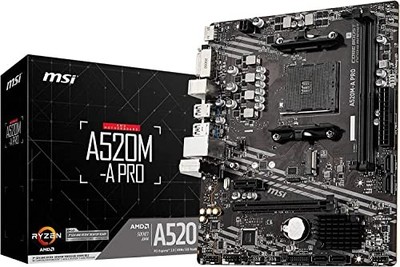 MSI A520M-A PRO AMD AM4 Micro ATX Mainboard für Ryzen 5000 Serie NEU JP