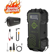 10000mAh Car Jump Starter with Air Compressor Battery Jumper Box Charger,NEW,b