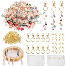 333Pcs Charms Lip Gloss Keychain Making Kit, DIY Bag Charm Kit with Enamel Ch...