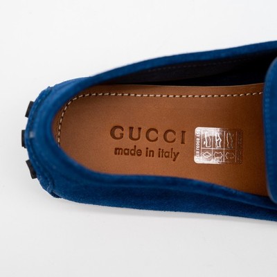 size 7.5G 8 US Gucci Blue Suede Loafers Driver Horsebit  display picture 2