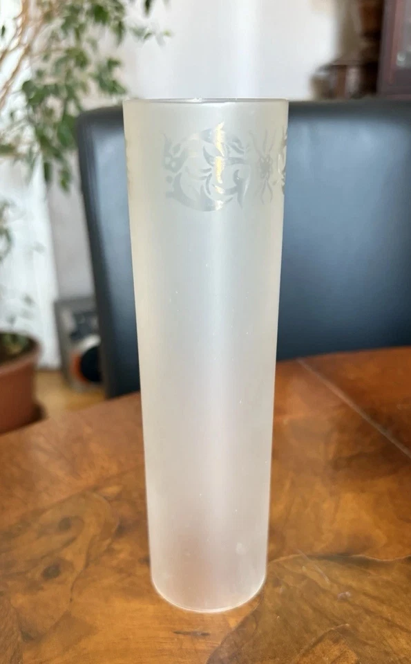 GLOBE TUBE en VERRE GRAVE AVEC FRISE POUR LAMPE A PETROLE LUMINAIRE - Photo 2/3