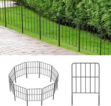 OUSHENG Decorative Garden Fence 10 Pack, Total 10ft (L) x 24in (H) Rustproof Met