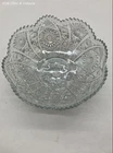 Carnival Glass Bowl Clear Iridescent Pinwheel Star Pressed Pattern Vintage