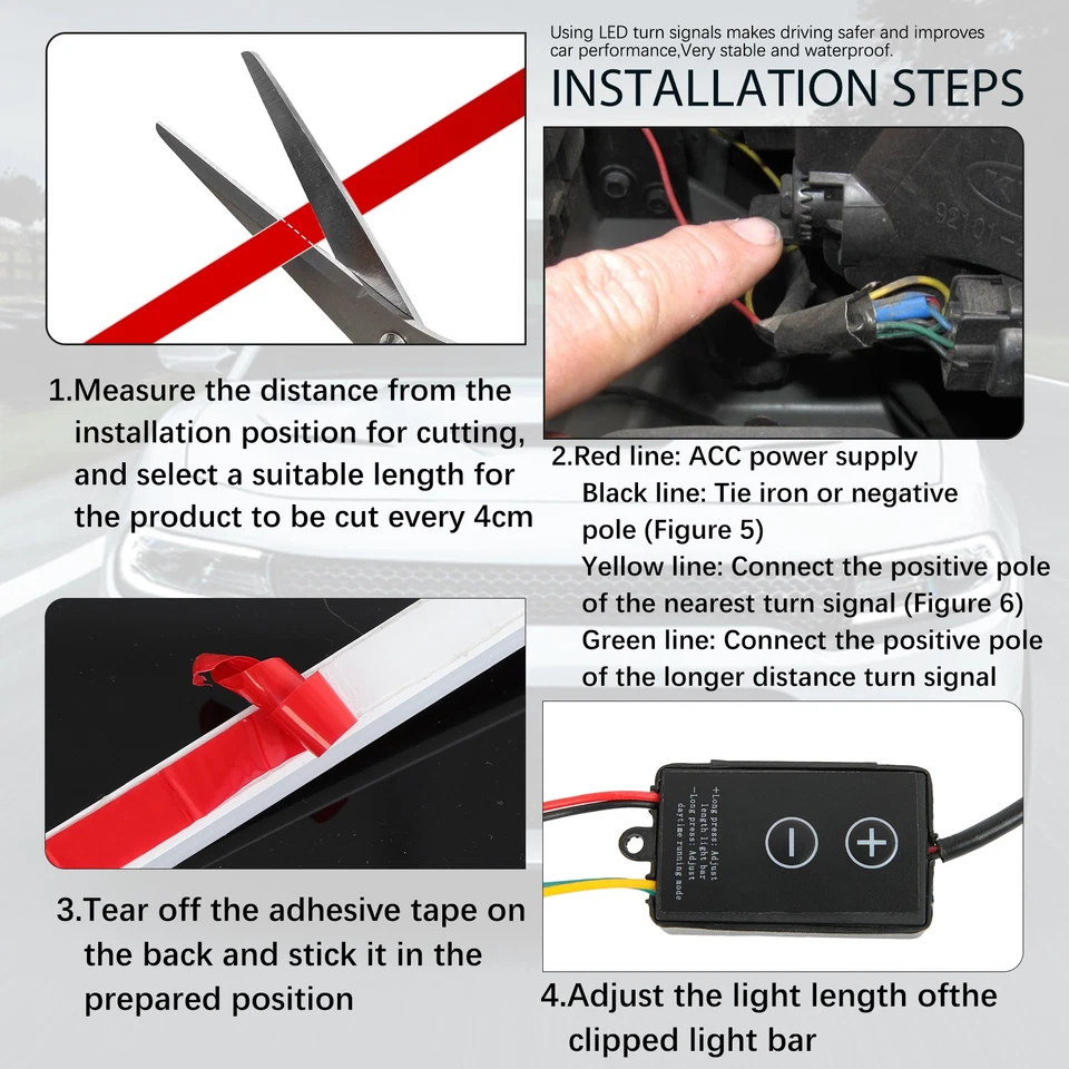 Tira de luces de giro LED blancas y ámbar para Alfa Romeo Giulia Giulietta Foto 4 de 4