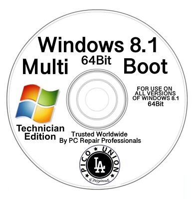 Bootable Multi Edition Windows 8.1 64-Bit Service Install Recovery Upgrade CD