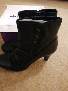 lotus black leather ankle boots