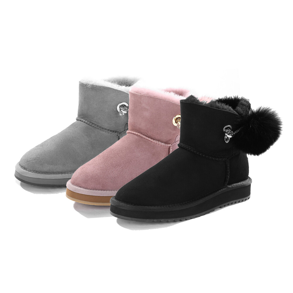 Womens UGG Boots Mink Hair Ball Short Classics Premium Womens UGG Boots Mink Hair Ball Short Classics Premium