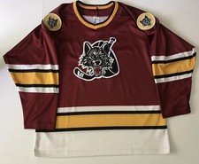 Authentic Vintage CHICAGO WOLVES IHL AHL SEWN PATCHES HOCKEY JERSEY