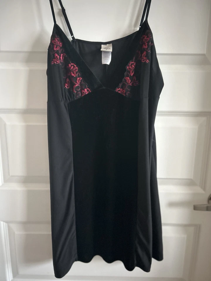 В Bloom черный красный бархат смесь Chemise кружева Slipdress Nightie Babydoll XL сексуальный - Изображение 3 из 4