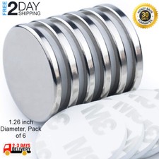 Strong Neodymium Disc Magnets 6 Pack - 2X Stronger 2X Thicker Powerful Small ...