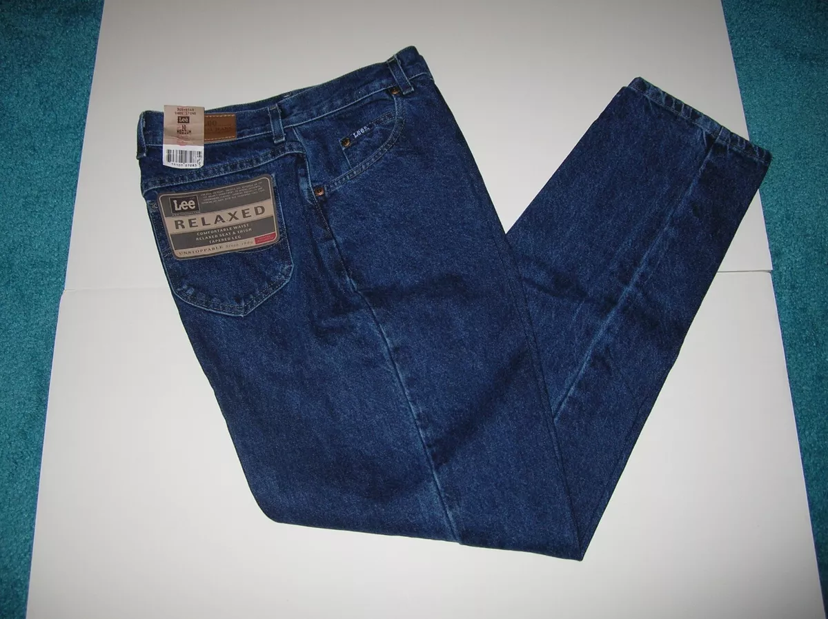 WOMEN S LEE ORIGINAL RELAXED Denim JEANS 10 Medium Dark Blue 100