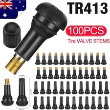 100* Car Auto TR 413 Snap In Tyre (Tire) Valve Rubber Tubeless Short Valve :