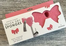 Sophisti-Clean Evriholder Pink Bow Valentines Quick Dry Kitchen Sponges Set Of 4