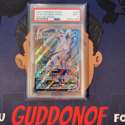 PSA 9 MINT 2021 Pokemon Chilling Reign ICE RIDER CALYREX VMAX #046
