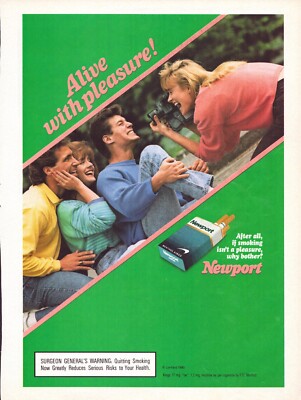newport cigarette ads Vintage 1990 Print Ad - Newport Cigarettes - Woman with Video Camera
