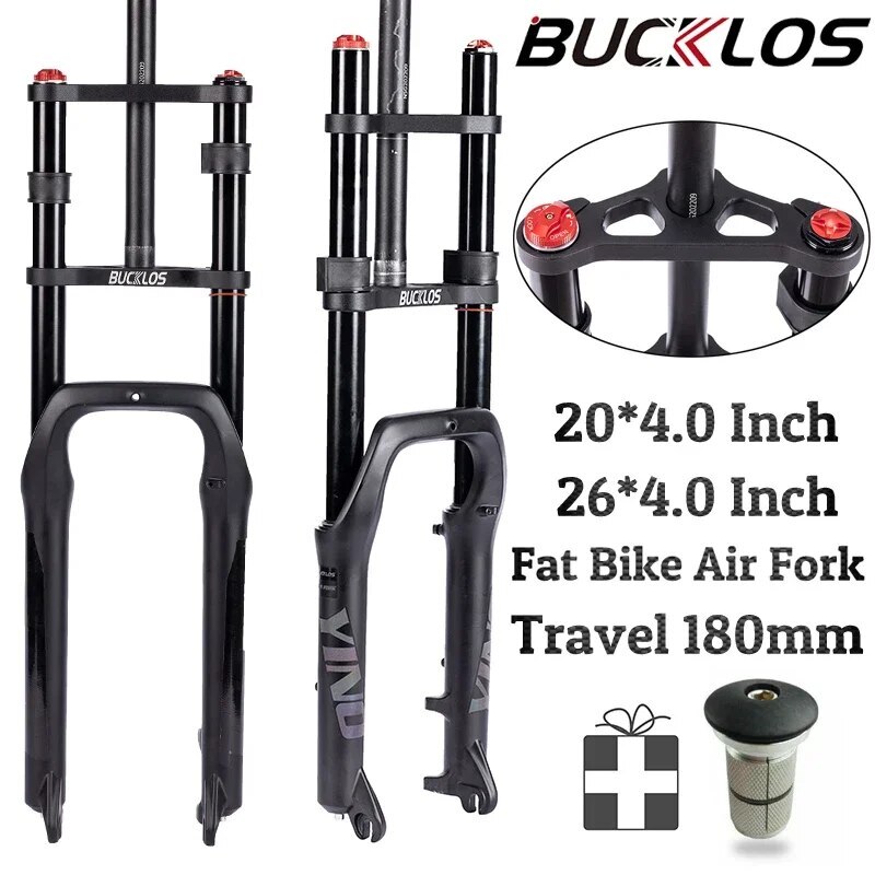 BUCKLOS 26 Inch Fat Tire Electric Bike Air Suspension Fork