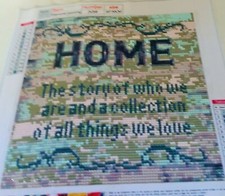 Completed Diamond Art Painting Home Saying Wall Decor Good Home Quote 30X30CM  