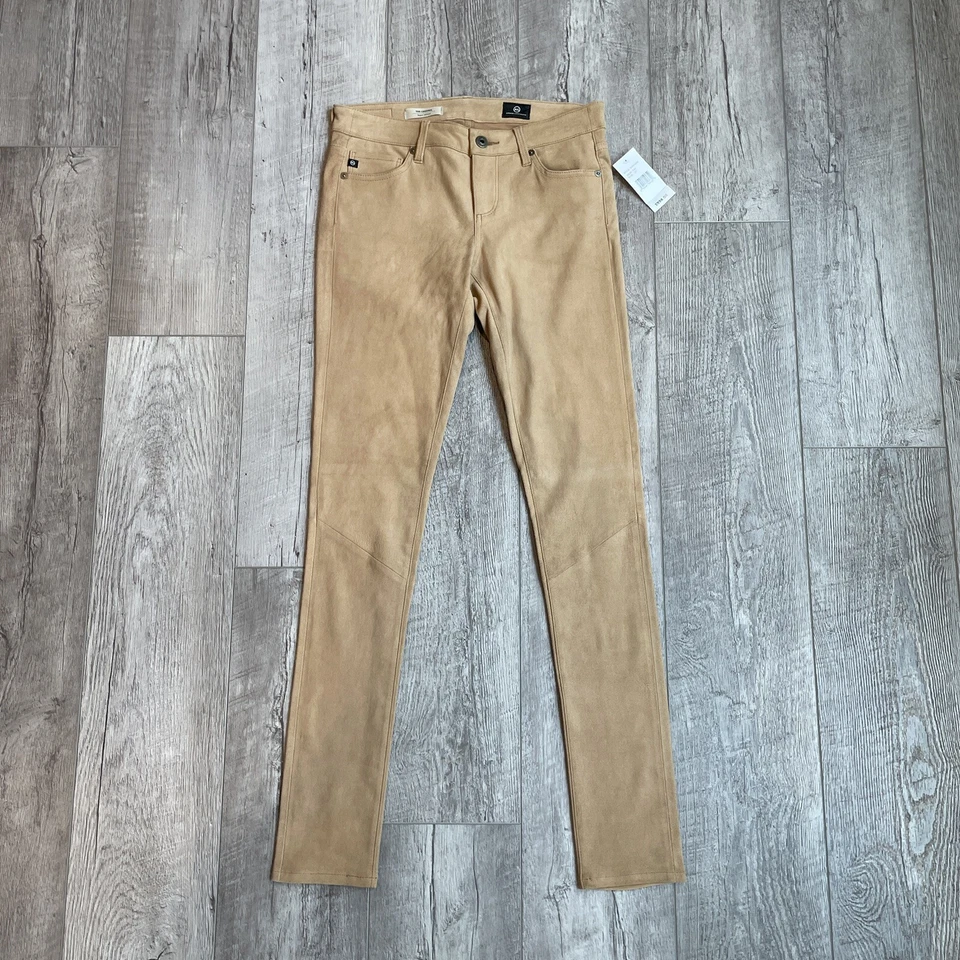 Adriano Goldschmied AG Leather Suede Legging Womens 27 Tan Super Skinny $998 - Image 2 of 4
