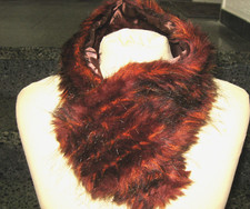 H&M Kunstpelz Webpelz Schal Kragen gefütterte braum/orange Acryl L - 70; B - 10