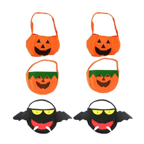 6 Pcs Snack Bags for Kids Pouch Halloween Goodie Pumpkin Bucket eBay