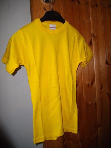 NEW 2 x Yellow T Shirt PE Top School Top Size 30 Junior